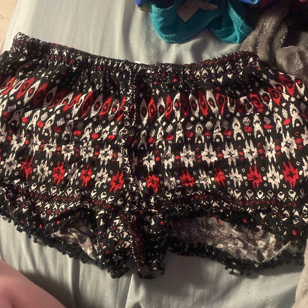 Black,white, red shorts
